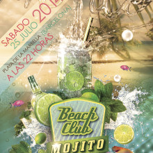 Cartel y Flyer Beach Club Mojito. Un proyecto de 3D, Dirección de arte, Br, ing e Identidad y Diseño gráfico de O'DOLERA - 04.09.2014