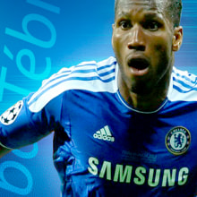 Póster Didier Drogba_ChelseaFC. Traditional illustration, and Graphic Design project by Eloy Pardo Rouco - 09.07.2014
