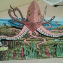 Pop-up Octopus. Un proyecto de Ilustración tradicional, Animación, Artesanía, Bellas Artes y Creatividad de David Rodríguez - 16.09.2014