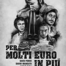 Poster para el film cortometraje "Per molti euro in più". Hecho con coline.. Un proyecto de Diseño, Ilustración tradicional y Diseño gráfico de carola zerbone - 28.09.2014