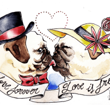 Pugs Love. Ilustração tradicional projeto de Chromatic Nu - 29.09.2014