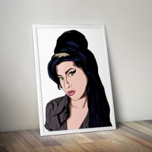 Ilustración Amy Winehouse. Traditional illustration, and Graphic Design project by Aranzazu Amado Utrilla - 10.02.2014