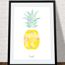 Lámina pineapple. Ilustração tradicional projeto de Marina Hernanz Rueda - 02.10.2014