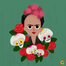 Frida Kahlo. Design, Traditional illustration, and Character Design project by Victor Nariño - 10.05.2014