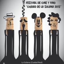 Cine y vino. Ilustração tradicional projeto de Magdalena Berenguer Soto - 07.10.2014