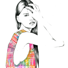 Ilustración Tribal Girl. Ilustração tradicional, Artes plásticas, e Design gráfico projeto de Mariam Tronchoni Costa - 13.10.2014