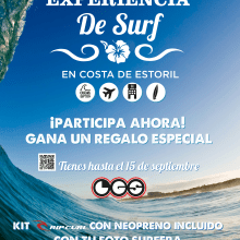 Cartel Experiencia de Surf Estoril. Web Design projeto de Jose Cañete Campin - 15.10.2014