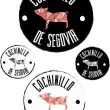 Propuesta de logotipo para Cochinillo de Segovia. Design, Publicidade, Direção de arte, Br, ing e Identidade, e Design gráfico projeto de Cristina Romano Rodriguez - 20.10.2014