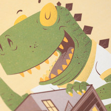 ¡Hay un Godzilla en mi barrio! . Design, Traditional illustration, and Character Design project by La Trastería - 10.21.2014