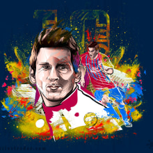 Leo messi. Traditional illustration, Advertising, and Graphic Design project by osval - 10.22.2014