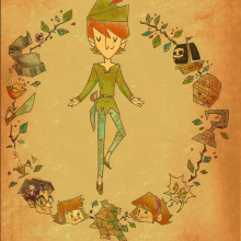 Peter Pan. Traditional illustration, and Character Design project by Ayelen Garcia - 10.29.2014