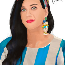 Katy Perry. Ilustração tradicional projeto de Erick Miguel Martínez Ortega - 01.11.2014