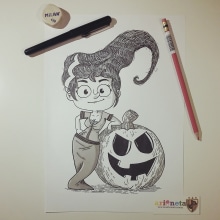 Inktober 2014. Traditional illustration, Character Design, and Fine Arts project by Ariadna Reyes - 11.10.2014