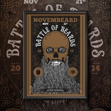 Battle of Beards. Design, Ilustração tradicional, Direção de arte, Design gráfico, e Serigrafia projeto de Vicente Yuste - 10.11.2014