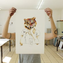 A tiger in Hamburg. Un projet de Illustration , et Sérigraphie de Barba - 31.03.2011