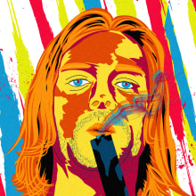 Retrato de Nirvana ( Kurt Cobain). Design, e Design de produtos projeto de Sergio Rivera Cordero - 13.09.2014