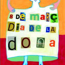 cartel día de la mujer. Design, Ilustração tradicional, Artes plásticas, e Colagem projeto de Marta Salvador Sánchez - 12.11.2014
