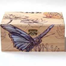 Butterfly box. Arts, Crafts, Fine Arts, Packaging, Painting, and Product Design project by Elisa Ancori - 11.13.2014
