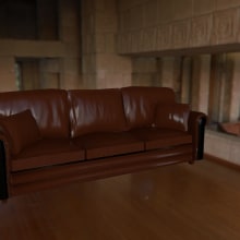 Sofa (low poly). Design, 3D, Furniture Design, Making, Graphic Design & Interior Design project by Hayk Gasparyan - 11.14.2014