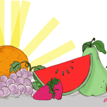 Primavera, calor, fruta y color. Design, Traditional illustration, and Collage project by Cristina Esandi - 11.16.2014