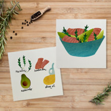 Mediterranean Salads. Ilustração tradicional, Culinária, e Design gráfico projeto de Ana Rey - 18.11.2014