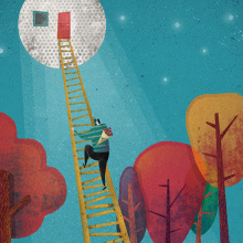 Love on the moon. Ilustração tradicional, Design editorial, e Design gráfico projeto de David van der Veen - 22.11.2014