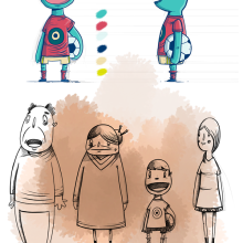 Diseño de personajes para Spot de TV. Traditional illustration, Animation, and Character Design project by Óscar Lloréns - 07.24.2012