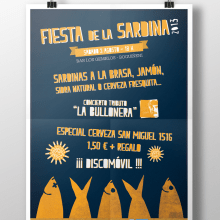 Cartel Fiesta de la Sardina II. Un proyecto de Diseño gráfico de Silvia Gonzalo Gil - 24.11.2014