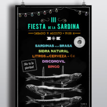 Cartel Fiesta de la Sardina III. Design gráfico projeto de Silvia Gonzalo Gil - 24.11.2014