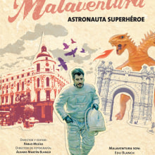 Cartel para presentación de videoclip "Astronauta Superhéroe". Design, and Graphic Design project by Eduard Blanch Rodríguez - 11.27.2014