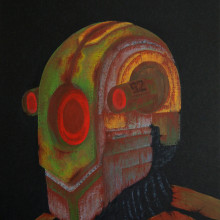 Robot Oxidado. Ilustração tradicional projeto de Franco Villela - 29.11.2014
