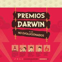 Proyecto Final: PREMIOS DARWIN A LOS NO EVOLUCIONADOS. Design gráfico projeto de Bárbara Pérez Muñoz - 30.11.2014
