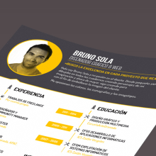 Bruno Sola - Curriculum Vitae. Un proyecto de Br, ing e Identidad, Diseño editorial y Diseño gráfico de Bruno Sola - 01.12.2014