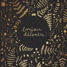December gold foil poster. Traditional illustration, and Graphic Design project by Nathalie Ouederni - 12.02.2014