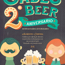 Aniversario Gades Beer. Traditional illustration, Art Direction, and Graphic Design project by Rocio Atrio - 12.25.2013