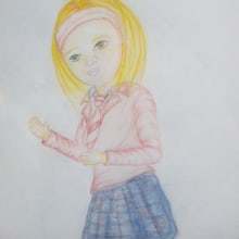 Chica con uniforme escolar - Dibujo hecho a mano Ein Projekt aus dem Bereich Grafikdesign von Juan Francisco (John) Escudero Guerra - 07.12.2014