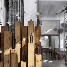 Detalle expositor vinos . Design, 3D & Interior Architecture project by Maria Gonzalez - 12.12.2014