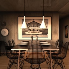 Comedor . 3D, e Arquitetura de interiores projeto de Maria Gonzalez - 12.12.2014