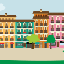 Madrid skyline. Ilustração tradicional projeto de Sandra Martinez - 15.12.2014