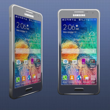 Samsung Galaxy Alpha 3d model. Design, Ilustração tradicional, 3D, Design de acessórios, Design gráfico, Design industrial, Design interativo, e Design de produtos projeto de Hayk Gasparyan - 18.12.2014
