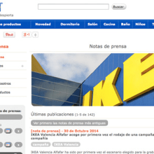 Área de prensa IKEA España. Desenvolvimento Web projeto de Jesús Muiño Conesa - 21.05.2013