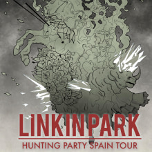Ejemplo de Cartel de Linkin Park Hunting Party Spain Tour. Ilustração tradicional projeto de Carlos Tendero Casanova - 28.12.2014