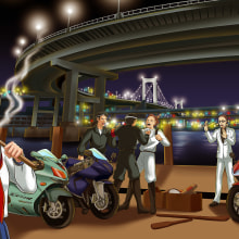 Tokyo Yakuza-Ilustración. Projekt z dziedziny Trad, c, jna ilustracja i Komiks użytkownika Ana y Mercedes Hidalgo - 30.12.2014