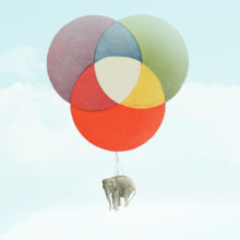Surreal balloons. Colagem projeto de _ Portela - 15.01.2015