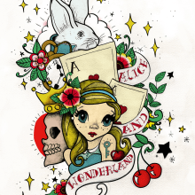 Alice and Wonderland. Ilustração tradicional, Design editorial, Artes plásticas, e Serigrafia projeto de Laura Cortés - 17.01.2015