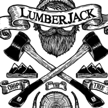 Lumberjack. Ilustração tradicional, e Design gráfico projeto de Óscar Postigo - 07.09.2014