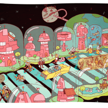En el futuro hay churros. Traditional illustration project by Dani Blanc - 01.27.2015