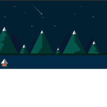 Css flat night landscape .... Design, Animation, and Web Design project by Judith Neumann - 01.30.2015