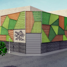 Decoración para la fachada del Mercado de San Antón . Design, Architecture, Events & Industrial Design project by Ana Bustos Fernández - 02.02.2015