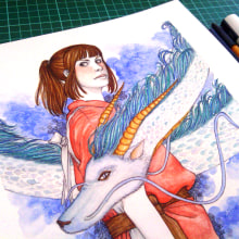 Spirited Away - El viaje de Chihiro. Un proyecto de Diseño, Ilustración tradicional, Bellas Artes y Pintura de Tamara Castro Laplaña - 16.02.2015